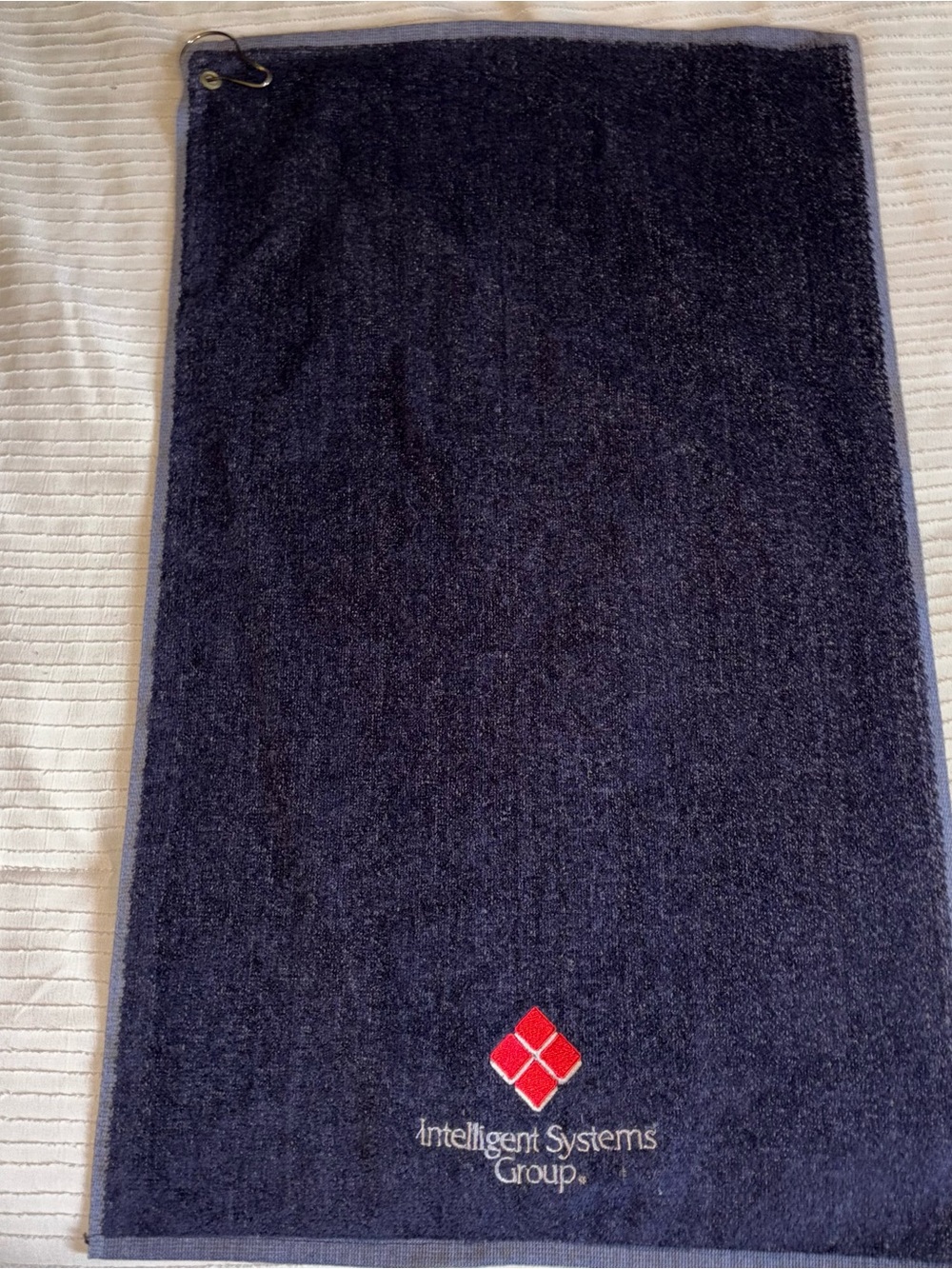 Vintage Golf Bag Towel Intelligent Systems Group 90’s 15”x25” w/Hook Holder